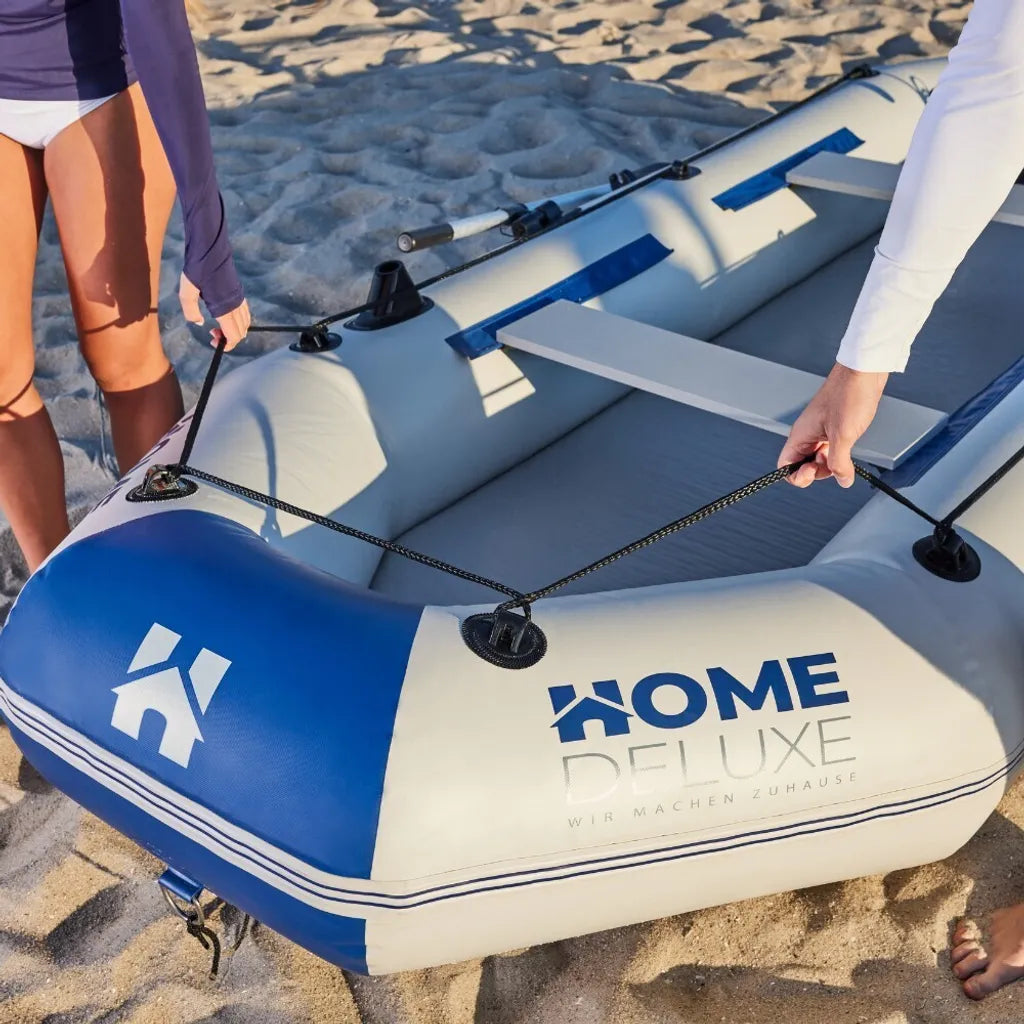 Home Deluxe Pike Small Schlauchboot 230 cm 3 Personen inkl. Motor 480W – Set mit Paddel & Pumpe